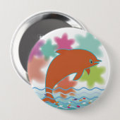 星明かりの空のイルカ 缶バッジ (正面&裏面)