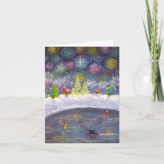 星明かりの空の下でスケートで滑ること シーズンカード (正面)