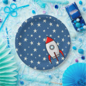 星明かりの空の脂肪質のロケットの船 ペーパープレート (パーティー)