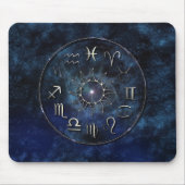 星明かりの背景が付いている(占星術の)十二宮図 マウスパッド (正面)