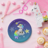 星明かりの虹のユニコーンのカスタマイズ可能なパーティーのプレート ペーパープレート (パーティー)
