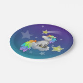 星明かりの虹のユニコーンのカスタマイズ可能なパーティーのプレート ペーパープレート (アングル)