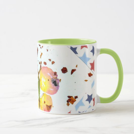 星明かりの蝶、緑の信号器11ozのコーヒーまたは茶マグ マグカップ (右)