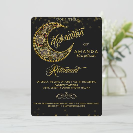 星明かりの輝きの退職のパーティの招待状 招待状 (スタンド正面)