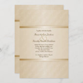 星明かりの金火炎信号のモノグラムのでエレガントな結婚式 招待状 (正面/裏面)