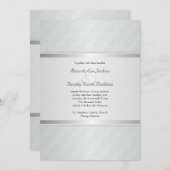 星明かりの銀の火炎信号のモノグラムのでエレガントな結婚式 招待状 (正面/裏面)