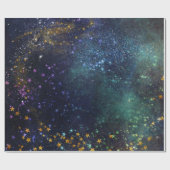 星明かりの銀河系の包装紙ロール ラッピングペーパー (フラット)