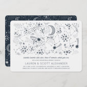 星書でジェンダーが赤ちゃんのシャワーを明かす 招待状 (正面/裏面)