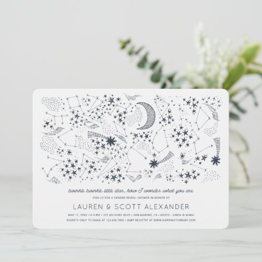 星書でジェンダーが赤ちゃんのシャワーを明かす 招待状 (スタンド正面)