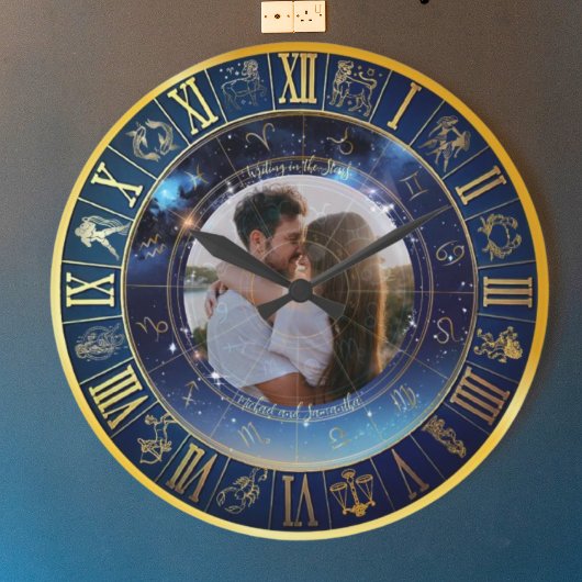 星書に自分の写真の壁の時計を追加 ラージ壁時計