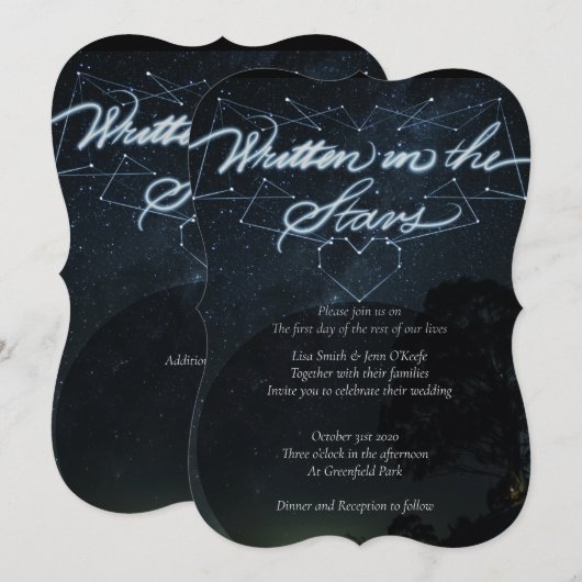 星書に 招待状 (正面/裏面)