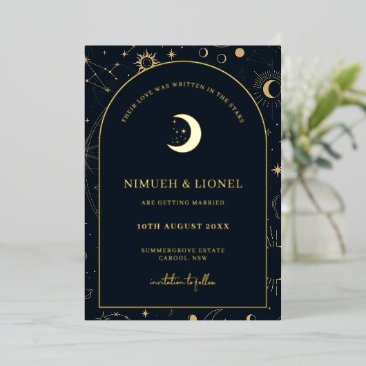 星書の中で天の日の箔を保存 箔招待状 (立ち正面)