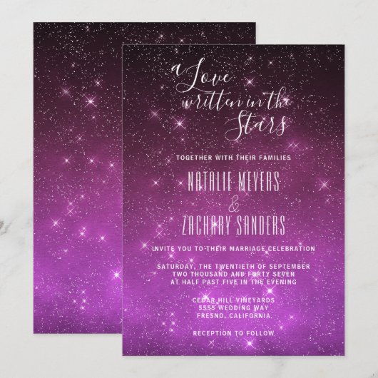 星書の愛結婚者 招待状 (正面/裏面)