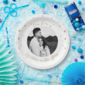 星書の金ゴールドと白の天球写真 ペーパープレート (パーティー)