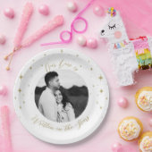 星書の金ゴールドと白の天球写真 ペーパープレート (パーティー)