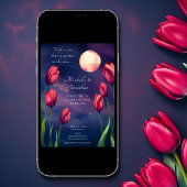 星書満月とチューリップ結婚で 招待状