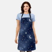 星月夜の星座模様 エプロン (着用した状態)