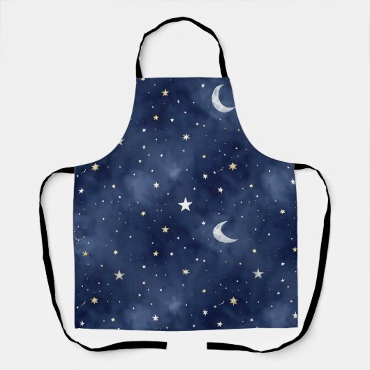 星月夜の星座模様 エプロン (正面)