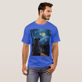 星月夜の犬の絵 ヴィンセント・ファン・ゴッホ Tシャツ (正面フル)