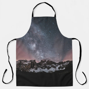 星月夜の雪山 エプロン