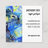 星月夜ティラノサウルスレックス恐竜テンプレート スクエア名刺 (裏面)