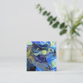 星月夜ティラノサウルスレックス恐竜テンプレート スクエア名刺 (スタンド正面)