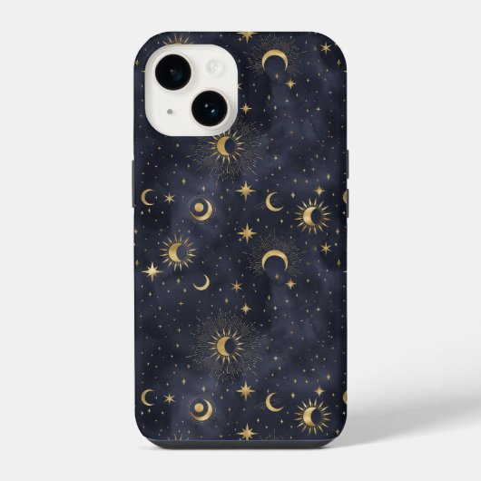 星月夜+星+太陽+月+ケースメイト iPhoneケース (裏面)