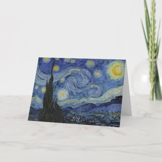 星月夜、油絵、ヴィンセント・ファン・ゴッホ カード (正面)