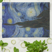 星月夜、油絵、ヴィンセント・ファン・ゴッホ キッチンタオル (折り畳み)