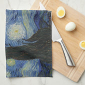星月夜、油絵、ヴィンセント・ファン・ゴッホ キッチンタオル (四つ折り)