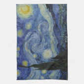 星月夜、油絵、ヴィンセント・ファン・ゴッホ キッチンタオル (縦)