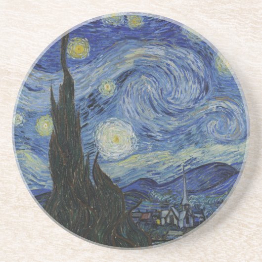 星月夜、油絵、ヴィンセント・ファン・ゴッホ コースター (正面)