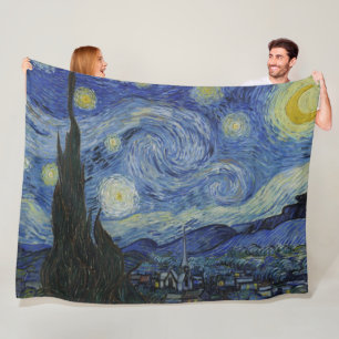 星月夜、油絵、ヴィンセント・ファン・ゴッホ フリースブランケット