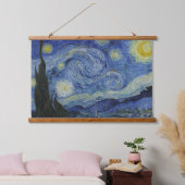 星月夜、油絵、ヴィンセント・ファン・ゴッホ 吊り下げ型タペストリー (寝室)