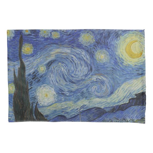 星月夜、油絵、ヴィンセント・ファン・ゴッホ 枕カバー (正面)