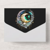 星月星空の黒緑 オールインワン招待状 (裏面)