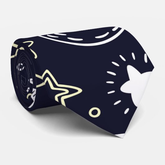 星月模様 ネクタイ (ロール)