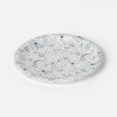 星月模様(白と青) ペーパープレート (アングル)