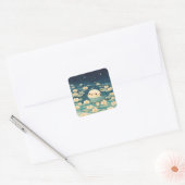 星月蓮池の魔法の夜のカワウソ スクエアシール (封筒)