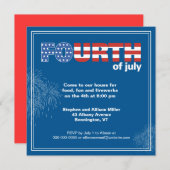 星条と花火のパーティの招待状 招待状 (正面/裏面)