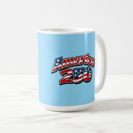 星条旗とアメリカ建国250年祭 コーヒーマグカップ (正面右)