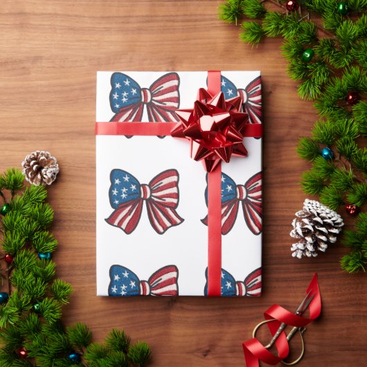 🎁 星条旗とサプライズ! 🇺🇸✨ ラッピングペーパー (クリスマスギフト)