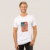 星条旗と女性の権利 ディストressedフラグ トライブレンドＴシャツ (正面全面)