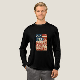 星条旗と女性の権利 ディストressedフラグ トライブレンドＴシャツ
