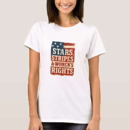 星条旗と女性の権利 ディストressedフラグ tシャツ