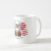 星条旗と鷲と花火でアメリカを祝福 コーヒーマグカップ (正面右)