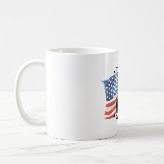 星条旗と鷲と花火でアメリカを祝福 コーヒーマグカップ (左)