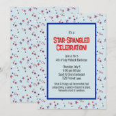 星条旗のお祝い 愛国パーティー 招待状 (正面/裏面)