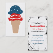 星条旗のアイスクリームコーン 名刺 (正面/裏面)
