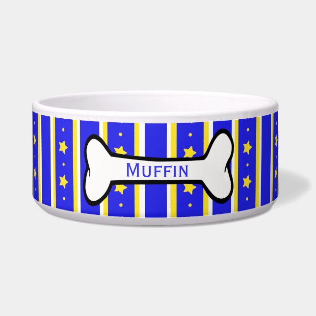 星条旗のカスタムのペットボウル ボウル (正面)